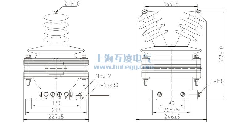 FDEG8放電線圈外形尺寸,FDGE8/11/√3-1.7-1尺寸圖